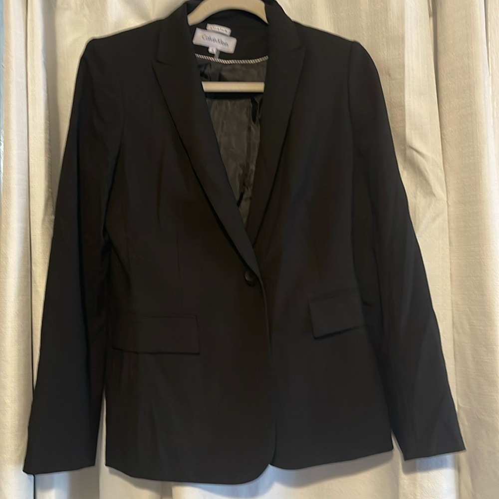 Calvin Klein suit jacket size 6 stretch color black